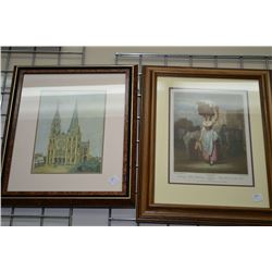 Two framed prints including "Strawberries Scarlet Strawberries"