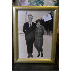 Framed photograph of Wop May and his wife (Reportedly taken on wedding day)