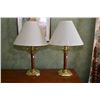 Image 1 : Pair of modern candlestick motif table lamps