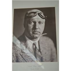 Framed archival promotional photo of Wop May 1924