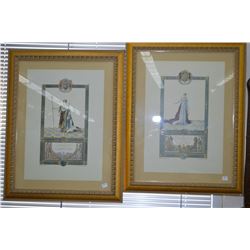 Two gilt framed print "L'Empereur en Grand Costume" and "L'Imperatrice en Grand Costume"