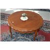 Image 1 : Small round walnut French provincial coffee table