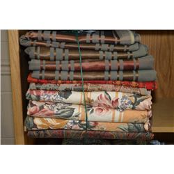 Selection of drapery panels and two table runners