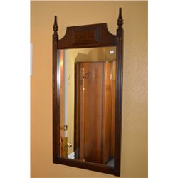 Oak framed semi contemporary wall mirror