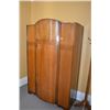 Image 1 : Large single curve door matched grain wardrobe