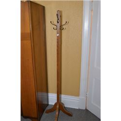 Vintage oak coat tree