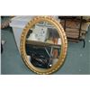 Image 1 : Large gilt framed oval mirror 32" X 27"
