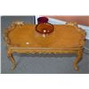 Image 1 : Antique matched grain coffee table with heavy carved decoration