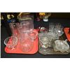 Image 1 : Selection of collectible glassware including ruby cut to clear dish, pinwheel crystal, vases, pitche