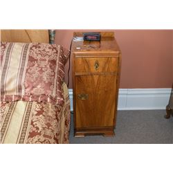 Walnut single drawer single door commode / night table