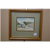 Image 2 : Three framed prints including a cottage scene and "Iris Versicolour"