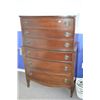 Image 1 : Six drawer mid 20th century mahogany highboy with original pulls