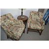 Image 1 : Pair of matching floral tapestry upholstered closed arm parlour chairs