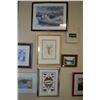 Image 1 : Three framed prints including a boating threesome, butterfly collection and a floral