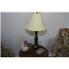 Image 1 : Table lamp, crystal dish and a figural planter