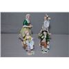 Image 1 : Two pairs of Dresden porcelain figures including 7" figures and 4 1/2" figures