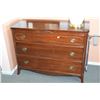 Image 1 : Regency style mahogany three drawer bedroom chest with original finish and pulls