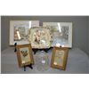 Image 1 : Four framed prints including two street scenes and two dogs plus a collector plate and a crystal bis