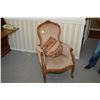 Image 1 : Victorian style upholstered parlour chair with carved show wood