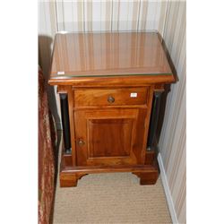 Pair of single drawer single door night tables