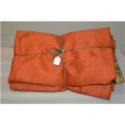 Three sets of curtains and bed drape from room 210