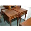 Image 1 : A pair of single drawer mahogany drop leaf side tables