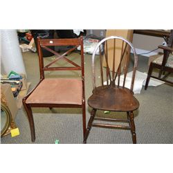 Two chairs including wooden Windsor and Regency style dining chair