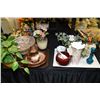 Image 1 : Selection of collectibles including vases, small washbasin and pitcher etc.