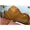Image 1 : Antique matched grain walnut and Birdseye maple headboard, footboard and rails