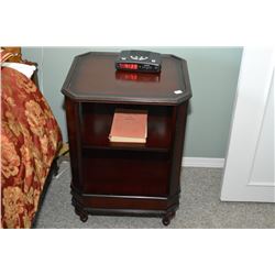 Semi contemporary three tier single drawer side table