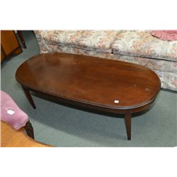 Vintage mahogany long oval coffee table