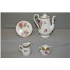 Image 1 : Royal Albert American Beauty coffee pot and trivet plus an unmarked English porcelain cream and lidd