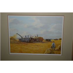 Framed limited edition print "The Threshing Crew" 80/550 signed by artist Isabel Levesque