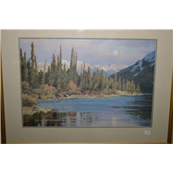 Framed limited edition print "Kootenay Moon" 28/600 signed by artist Isabel Levesque