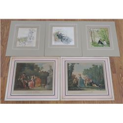 Lot of 5 Colored Prints