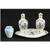 Delft Porcelain Decanter Set & Vase