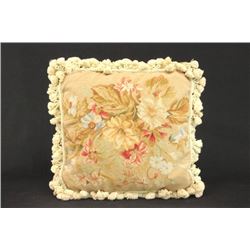 Needlepoint Floral Pillow