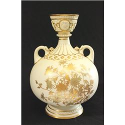 Royal Worcester Porcelain Vase with Flowers