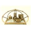 5 Piece Brass & Glass Art Deco Desk Set