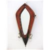 Unusual Leather & Wood Framed Mirror