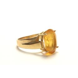 14k gold ring with yellow stone