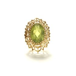 14k gold Ladies ring with green stone