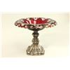 Image 1 : Red Bohemian Glass & Silver Plate Compote