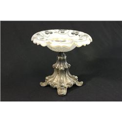 Bohemian Glass & Silver Plate Compote