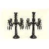Image 1 : Pair of Cobalt Glass 5 arm Candelabra