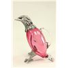 Image 1 : Cranberry Glass & Silver Plate Bird Form Jug