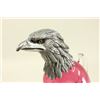 Image 2 : Cranberry Glass & Silver Plate Bird Form Jug