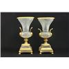 Pair Large Baccarat Style Cut Crystal Urns