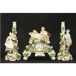 Zitzeldorf Porcelain Figural Clock Set