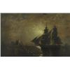 Image 1 : Attributed to Edward Moran, "Moonlit Harbor"
